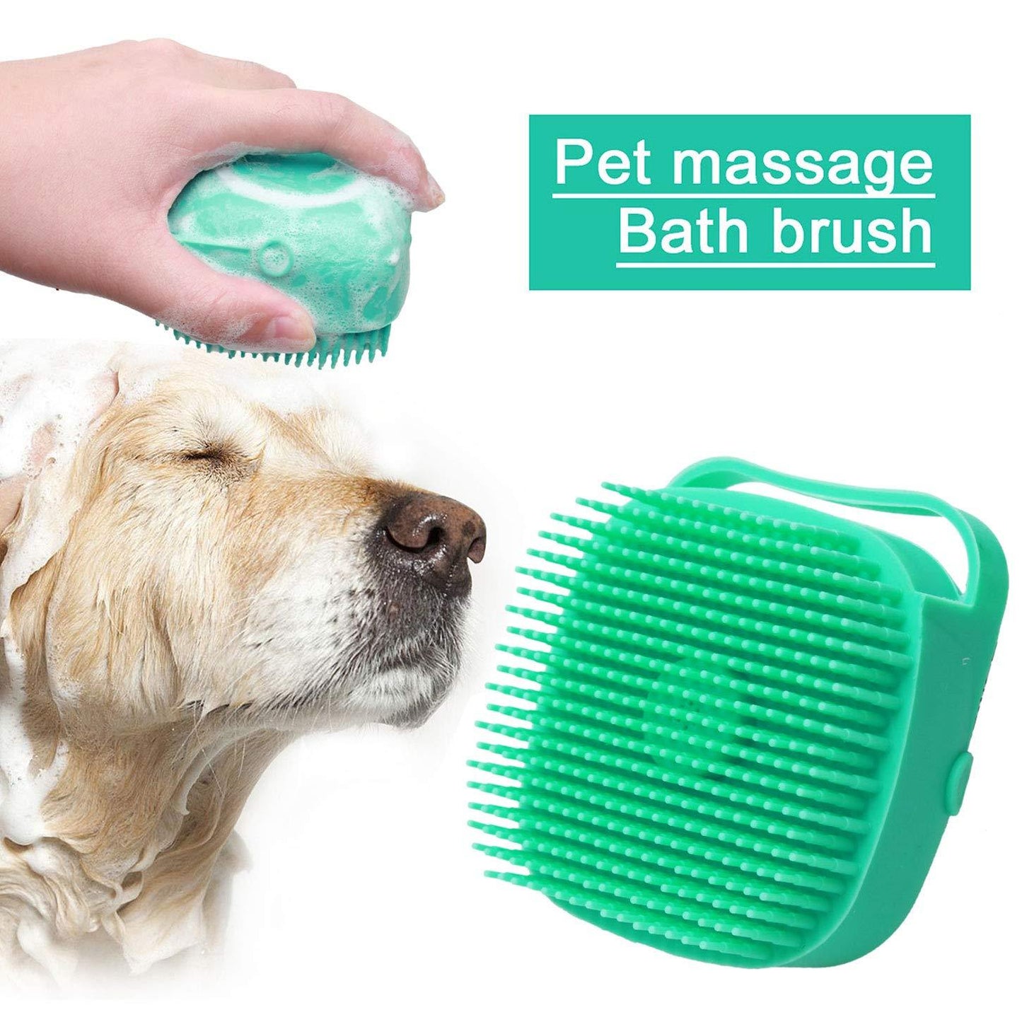 Haustier Hundeshampoo-Massagebürste – Katzen-Massagekamm, Pflege- und Duschbürste für Bad & Fellpflege, für kurzes Haar, weiche Silikonbürsten