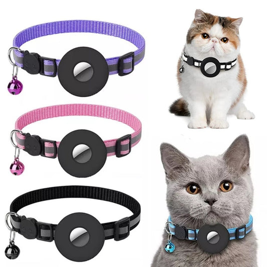 Reflektierendes Halsband mit wasserdichtem Halter für AirTag – Schutzhülle für Katzen- und Hundehalsbänder (Kitten & Puppy) aus Nylon
